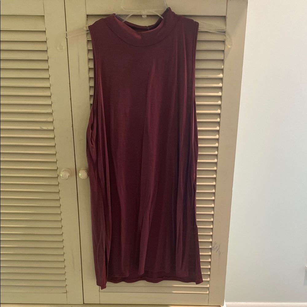 Sleeveless Burgundy Top